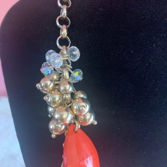 FRANCESCA’S Collection Orange and Brown Layered  Tear Drop  Bead Necklace - Picture 3 of 6
